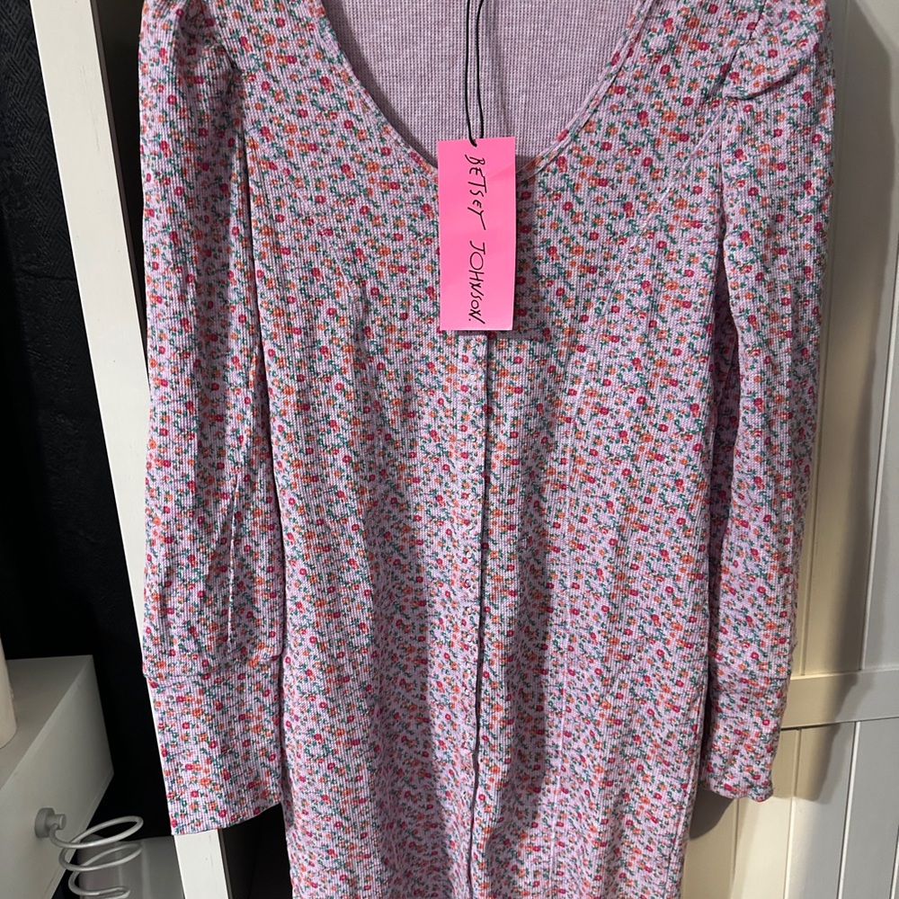 Floral Long Sleeve Mini Dress - Picture 2 of 5